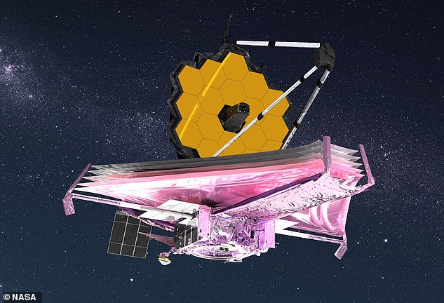 A NASA disse que seu Telescópio Espacial James Webb (mostrado aqui no espaço) capturará luz das atmosferas de exoplanetas para ler os gases presentes e identificar sinais de alerta de condições para a vida.