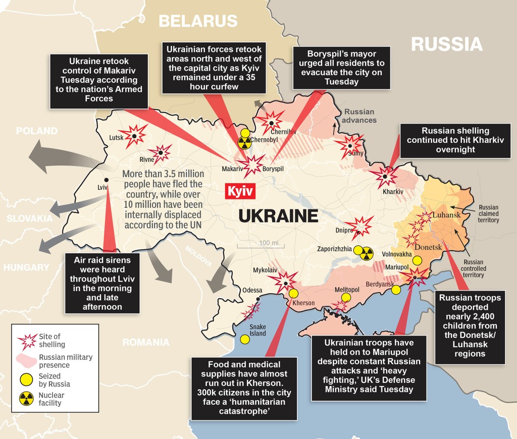 Invasão russa da Ucrânia em 22 de março de 2022.