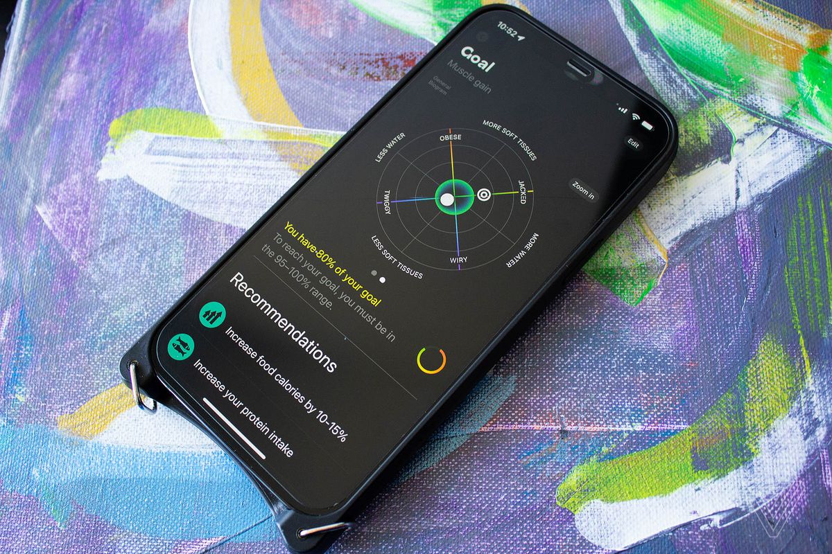 O aplicativo Aura no iPhone exibe resultados de medição e dicas para atingir a meta.