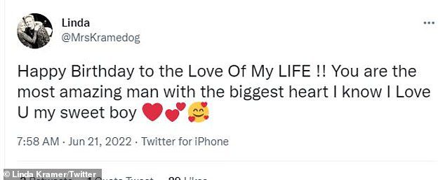 Uma última demonstração de amor: apenas um dia antes de sua morte, Linda foi à sua página no Twitter para desejar ao marido um feliz aniversário de 72 anos.