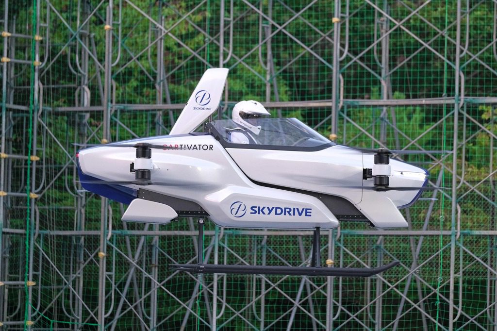 Um protótipo de um carro voador testado por uma empresa japonesa em setembro de 2020.