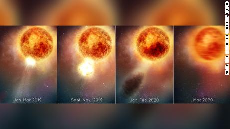 Supergigante Betelgeuse teve uma explosão massiva sem precedentes 
