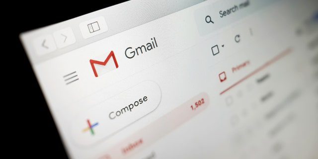 Uma visualização da interface do Google Gmail em um laptop, 14 de janeiro de 2020.