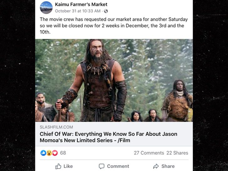 Publicação do filme no Facebook Jason